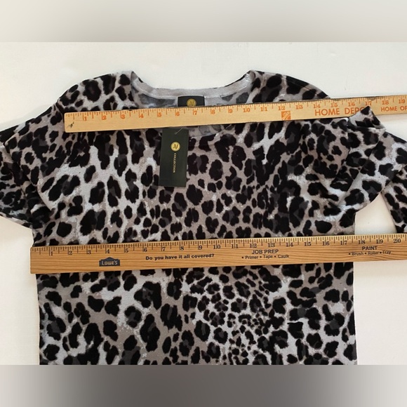 NWT JM Collection Cheetah-Print Crewneck Top, Gray Combo Women’s size Small - Picture 8 of 14